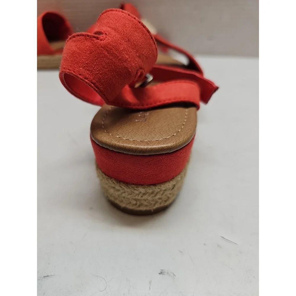 Lane Bryant Womens Coral Ankle Strap Wedge Espadrille Sandals 8W Platform
